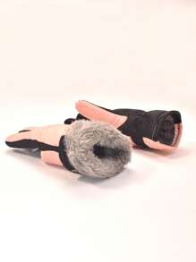 1 Đôi Găng Tay Trẻ Em Mùa Thu Đông Ấm Áp, Găng Tay Trượt Tuyết, Găng Tay Dày Có Thể Điều Chỉnh Co Giãn Cổ Tay, Găng Tay Thể Thao Ngoài Trời, Găng Tay Ấm Áp Ngoài Trời, Lớp Lót Dày Màu Ngẫu Nhiên - Hồng - Xem 5