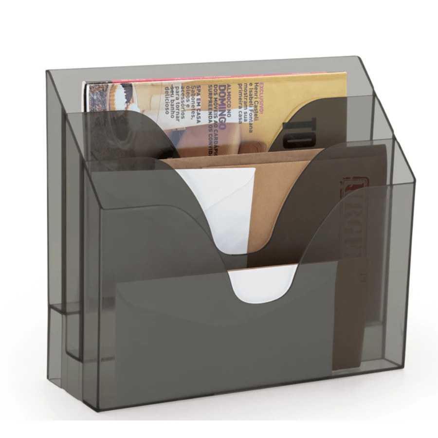 ORGANIZADOR DE PAPEIS TRIPLO OFFICE - Castanho - Visão 1