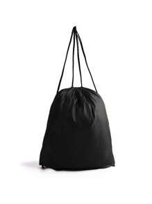Black Portable Sports Bag, Drawstring Riding Backpack, Gym Shoes Bag, Clothes Backpacks