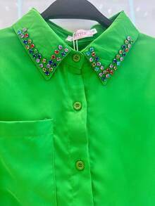 Short Sleeve Shirt J06 - 綠色 - 查看 3