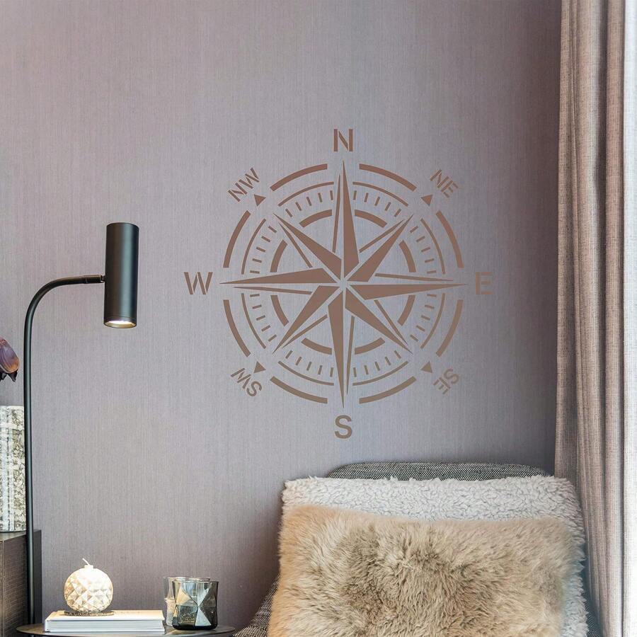 Compass Stencil Large Wall Stencil Reusable Compass Rose Stencil For