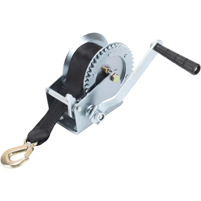 Geared Hand Winch Heavy Duty 1000lbs Manual Hand Winch Boat Trailer Caravan Puller Strap Marine Puller Tool With 6m Cable
