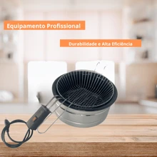 Electric Oil Fryer Enameled Round Pot 2 Liters Enameled - màu đen - Xem 3