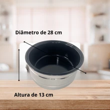 Electric Oil Fryer Enameled Round Pot 2 Liters Enameled - màu đen - Xem 4