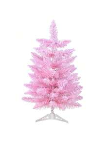 1pc Pink Artificial Christmas Tree, Tabletop Decoration, Home/Office/Party Decor (Decoration Not Included) - Multicolor - View 4