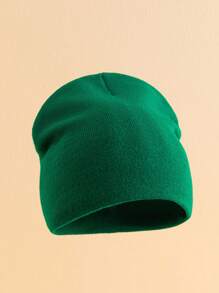 1pc Women's Fashionable Plain Jacquard Beanie Cap Warm Simple Casual Hat For Fall Winter Halloween