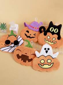 1pc Creative Pumpkin Shaped Hand Towel, Hanging Type Decorative Hand Towel For Kitchen, Bathroom, Bedroom, Absorbent & Easy To Clean, Personalized Towel Home Bathroom Decor Fall Decor Back To School Dish Cloths Kitchen Towel - Multicolor - View 2
