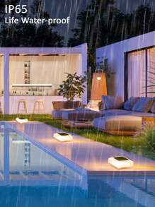 1pc/2pcs Outdoor Solar Powered Column Lamp, Modern Minimalist Waterproof Garden Fence Lighting, Exterior Villa Balustrade Wall Lamp, New Design - Multicolor - View 3