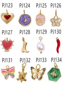 1 件可爱心形花朵邪恶蓝眼项链女式金色波西米亚风太阳星 DIY 吊坠链高品质珠宝 - 彩色 - 查看 6