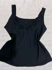 Women's Infinity Tank Top With Wide Straps Plus Size - màu đen - Xem 3