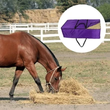 A Solid Color Horse Grass Storage Bag Made Of Oxford Cloth, Foldable Waterproof Horse Grass Bag, Large Capacity Horse Grass Hay Bag, Feed Storage Bag