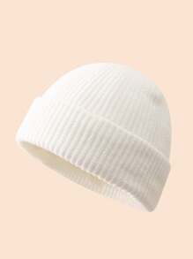 1pc Unisex Knitted Beanie Hat, Warm Winter Cap - Multicolor - View 5