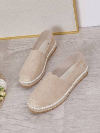 Women's Loafers Suede Fisherman Shoes Breathable Slip-On Shoes, Spring/Autumn, Thick Bottom, Casual, Lightweight, Versatile, Low Heel Flats