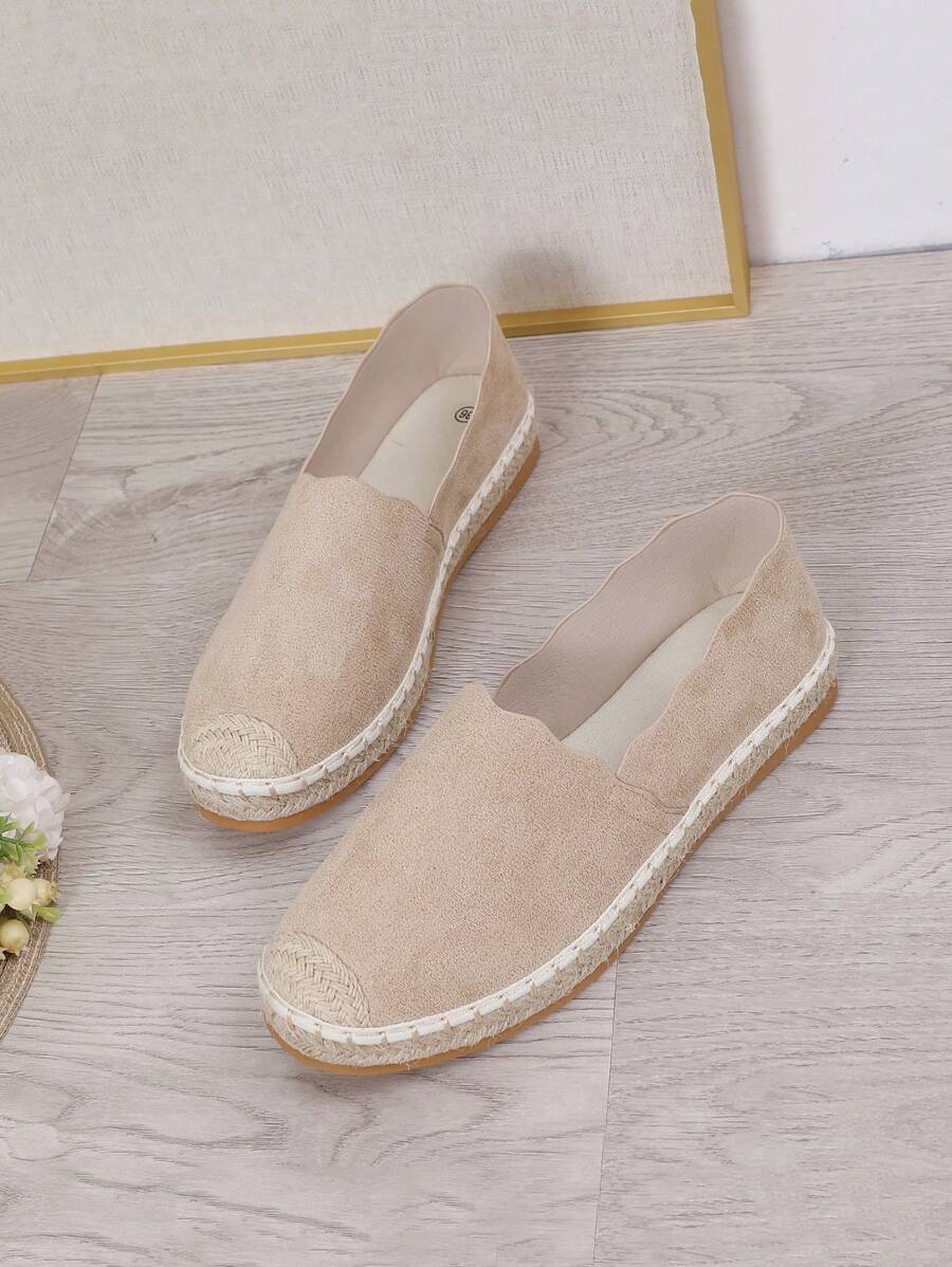 Women's Loafers Suede Fisherman Shoes Breathable Slip-On Shoes, Spring/Autumn, Thick Bottom, Casual, Lightweight, Versatile, Low Heel Flats - Apricot - View 1