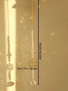 1 件波西米亚风太阳捕手挂饰 - 手工制作的水晶太阳捕手配金链，适用于窗户、墙壁或花园装饰 - 太阳和月亮设计配棱镜水晶吊坠 - 彩色 - 查看 16