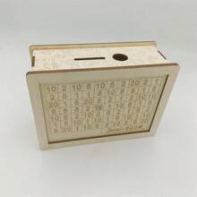 Hucha de regalo con estilo de divisa europea, artesanía de madera, accesorios de decoración del hogar con estilo de euro/USD, hucha de monedas de madera retro con caja de ahorro con contraseña en stock