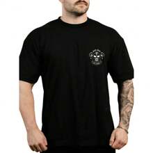 Men's Oversized Gym Workout Bodybuilding Fitness T-Shirt - màu đen - Xem 2