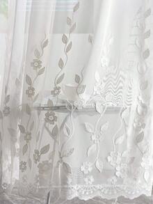 1 chiếc rèm cửa sổ hình lá và hoa nghệ thuật đơn sắc tối giản, phù hợp cho mọi mùa - Nhiều màu - Xem 12