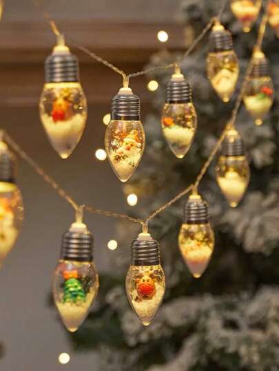 1个漂亮的圣诞许愿球灯，带来财富的天使之光！圣诞节LED节日装饰灯许愿瓶串/DIY许愿瓶圣诞树装饰/商店橱窗/家居室内装饰/户外装饰/篱笆小径/户外花园装饰灯/圣诞树圣诞礼盒驯鹿雪人许愿瓶/圣诞新年装饰LED灯串！万圣节装饰房间装饰万圣节花园装饰礼品仙女节日装饰节日装饰