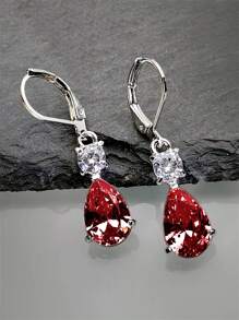 1 Paar luxuriöse Ohrringe mit kubischem Zirkonia Tropfen für Frauen für Hochzeit Verlobung Jahrestag Party Schmuck Valentinstag Geschenk Valentinstag