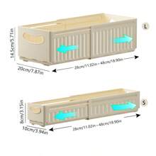 Contemporary Plastic Expandable Kitchen Cabinet Organizer Bins - Pull-Out Storage Boxes With Handles For Snacks, Spice Jars, And Home Organization Can Store Underwear, Cd, Remote Control, Socks, Magazines, Stationery, Mobile Phone, Paper Towels, Extensive, Cosmetics, Bra, Medicine, Toys, Sundries Specifications Large Size Room Decor Home Decor Fall Decor Bedroom Decor  Halloween Decor,Room Decor,Christmas Decorations, Halloween, Halloween Decorations,Christmas, Halloween Decor,Christmas Decor,Fall Decor,Christmas Decor,Storage,Organizer