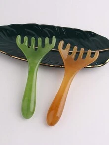 1 pieptene de masaj din rășină cu 6 gheare, instrument de masaj pentru cap pentru promovarea circulației sângelui, păr, instrumente pentru păr, îngrijirea părului, școală, înapoi la școală, călătorie, articole esențiale pentru călătorie, articole esențiale pentru casă, spa, instrument de masaj, masaj, masaj, spa - Multicolor - Vizualizare 2