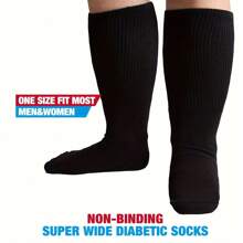 1Pair Ultra Comfort Extra Wide Pairs Diabetes Socks, High Elasticity Fabric, Gentle, Non-Constricting, Extra Wide,Cushioned Ankle Socks, Breathable Non-Binding Socks For Men & Women,Soft Ankle Socks, Fat Socks, Thin Breathable Comfortable Socks - Multicolor - View 9