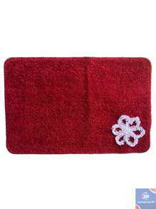 Kit 2 FLOWER Premium Non-Slip Cotton Rugs 40X60cm - Đỏ - Xem 3