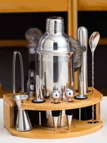 12pcs/Set Stainless Steel Cocktail Shaker Set, Bartender Kit Cocktail Maker Tools - Silver - View 1