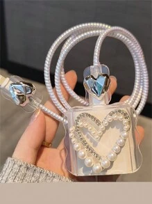 Chargeur compatible avec 11 12 13 14 15, charge 18W-20W, protection de câble et de chargeur avec bordure ondulée, nœud papillon et cœur 3D mignons, nouveau design de luxe - Multicolore - Voir 8