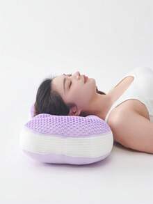 TPE Pressure Relief Pillow With Micro-Dynamic Neck Support For Better Sleep, Soft & Breathable, Washable Gel Pillow, Bedding, Home - Purple - View 7