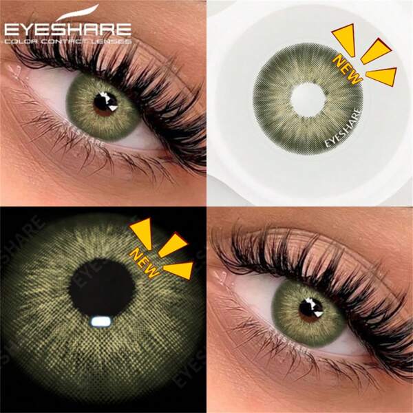 EYESHARE 1 Paar naturfarbene Linsen Farbige Kontaktlinsen Blau Grün Farbige Kontaktlinsen für Augen Jahres-Schönheitskontaktlinsen Halloween Kostüm Cosplay