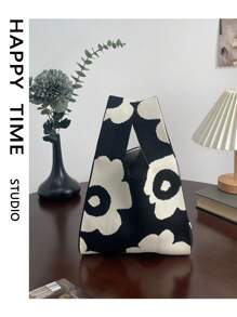 Knot Bag Crochet Bags Handheld Bag A Flower Pattern Crochet Bag For Women's Handbag Is Used To Store Mobile Phone Keys, Change, Cosmetics, And Other Personal Items During Daily Work, Shopping, And Commutin, Exquisite Floral Bag For Women, Vacation Essentials, Perfect For Summer, Vacation & Beach