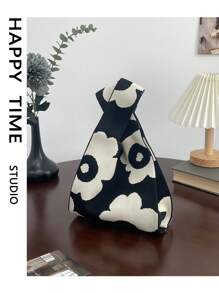 Knot Bag Crochet Bags Handheld Bag A Flower Pattern Crochet Bag For Women's Handbag Is Used To Store Mobile Phone Keys, Change, Cosmetics, And Other Personal Items During Daily Work, Shopping, And Commutin, Exquisite Floral Bag For Women, Vacation Essentials, Perfect For Summer, Vacation & Beach