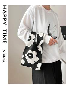 Knot Bag Crochet Bags Handheld Bag A Flower Pattern Crochet Bag For Women's Handbag Is Used To Store Mobile Phone Keys, Change, Cosmetics, And Other Personal Items During Daily Work, Shopping, And Commutin, Exquisite Floral Bag For Women, Vacation Essentials, Perfect For Summer, Vacation & Beach