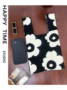 Knot Bag Crochet Bags Handheld Bag A Flower Pattern Crochet Bag For Women's Handbag Is Used To Store Mobile Phone Keys, Change, Cosmetics, And Other Personal Items During Daily Work, Shopping, And Commutin, Exquisite Floral Bag For Women, Vacation Essentials, Perfect For Summer, Vacation & Beach