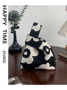 Knot Bag Crochet Bags Handheld Bag A Flower Pattern Crochet Bag For Women's Handbag Is Used To Store Mobile Phone Keys, Change, Cosmetics, And Other Personal Items During Daily Work, Shopping, And Commutin, Exquisite Floral Bag For Women, Vacation Essentials, Perfect For Summer, Vacation & Beach