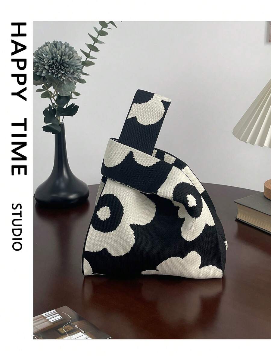 Knot Bag Crochet Bags Handheld Bag A Flower Pattern Crochet Bag For Women's Handbag Is Used To Store Mobile Phone Keys, Change, Cosmetics, And Other Personal Items During Daily Work, Shopping, And Commutin, Exquisite Floral Bag For Women, Vacation Essentials, Perfect For Summer, Vacation & Beach