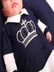Royalty Maternity Outfit For Girls And Boys 4 Pieces Of Baby Clothes - 藏蓝色 - 查看 2