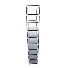 Shoe Rack, 10 Tier 9 Compartment Non-Woven Shoe Cabinet, Free Standing Shoe Racks 9 Tier - Portable Row Shoe Rack Organizer Tower For Closet With Nonwoven Fabric Cover - Grey - View 5