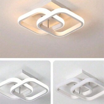 24 厘米/9.4 英寸直径 220V 小方形 LED 吸顶灯，金色/黑色/白色现代 LED 吸顶灯适用于走廊、卧室、厨房、客厅、书房，3000K 暖光/6500K 冷白光