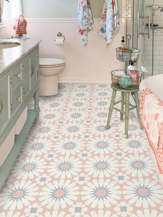 12pcs Moroccan Printed Floor Stickers,Self-Adhesive, Non-Slip Wear-Resistant, Removable Floor Tile Sticker For Home Decor, Bedroom, Living Room, Dining Room Floor Decoration Wall Decoration And Home Renovation Refurbishment, Available In Two Sizes Of Vinyl Wallpaper,Stickers,Wall Decal, Vinyl Decal For Home Decorations,Spring Decoration Items Refresh Your Home,Rama Decoration Stickers