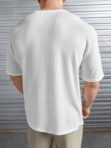 Kit 2 Oversized Casual Basic Plain Straight T-Shirt Caramel/Multicolor - 白色 - 查看 3
