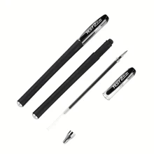 10 pièces/20 pièces Ensemble de stylos à encre gel noir mat, pointe extra fine de 0,5 mm pour une écriture en douceur, résistant aux bavures, avec clip de poche pour le bureau et les fournitures scolaires