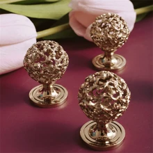 1 件法式复古金色橱柜门把手衣柜门抽屉黄铜空心球拉手高度吸引力家居配件 - 彩色 - 查看 4