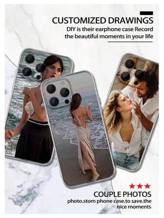 1pc Customized Transparent Soft Silicone Full Screen Personalized Design Phone Case Compatible With Iphone 16 15 14 13 12 11 Pro Max, XR, XS Max, 7 Plus, Lens Protection Stylish,Colorful,Cute,Contracted,Matching Phone Cases,Kawaii Custom,Personalized,Unique,Customized Ideal Gifts For Him,Ideal Gifts For Her Boyfriend,Girlfriend,Family,Friends,Grandparents,Couple,Pet Lovers For Anniversaries,For Birthdays,For Graduation,For Weddings,For Prom,For Mother's Day,For Father's Day,Stylish,Colorful,Vintage,Cute,Contracted,Funny,Custom,Personalized,Unique,Customized,Ideal Gifts For Him,Ideal Gifts For Her,Boyfriend,Girlfriend,Family,Friends,Grandparents,Couple,For Anniversaries,For Birthdays,Customized Phone Cases,Chic Autumn