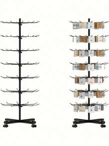 1pc 7-Layer Retail Display Stand, Store Display Stand Rotating Stand, Jewelry Keychain, Socks And Hats, Toy Show Movable Store Rotator, Black, Adjustable Height Valentine Day - Black - View 1