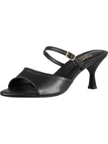 Women's Mule Clogs Thin Heel Sandal With Buckle GiGil - màu đen - Xem 2