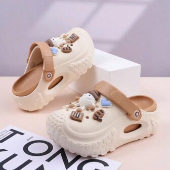 女士镂空透气 EVA 拖鞋、舒适防滑厚底护士木屐凉鞋、夏季时尚一脚蹬穆勒拖鞋、室内/室外穿着