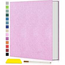 1pc Photo Album 4x6 5x7 8x10in Self Adhesive Scrapbook Album For Pictures DIY Photo Book,Metal Pen And Scraper Birthday Gifts For Women Mom,Wedding Baby Family Travel, - Pink - View 2